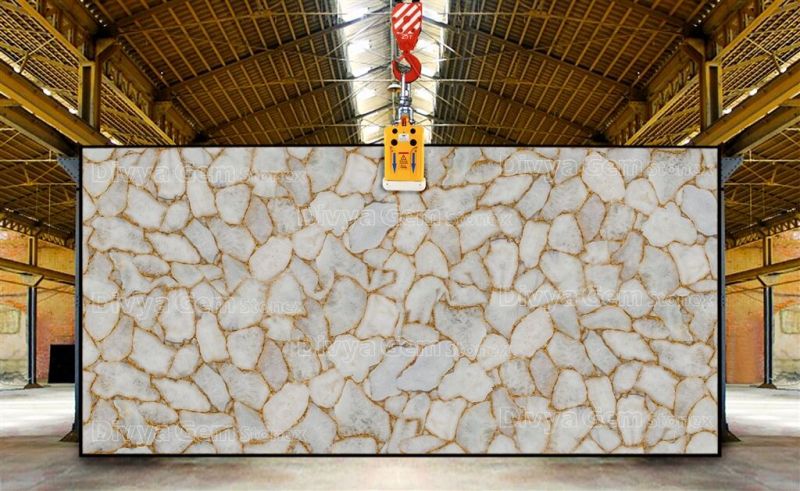 White Agate Gold Slab