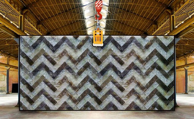 White and Smoky Quartz Herringbone