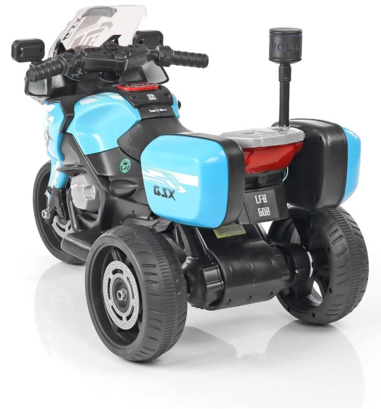 Patoys | Battery Operated Three-wheel Kids Police Bike (multi Color)