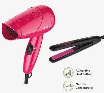 Hair Straightener and Hair Dryer Combo Kit