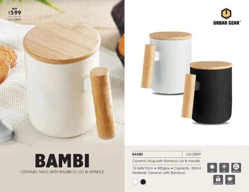 Urban Gear Ceramic Mug With Bamboo Lid