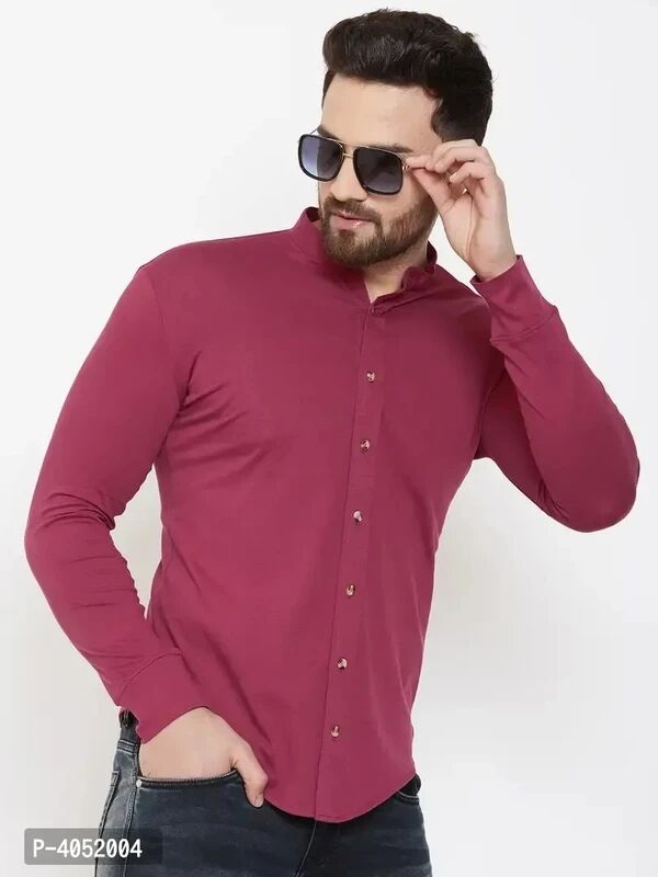 Maroon Cotton Solid Regular Fit Casual Shirt