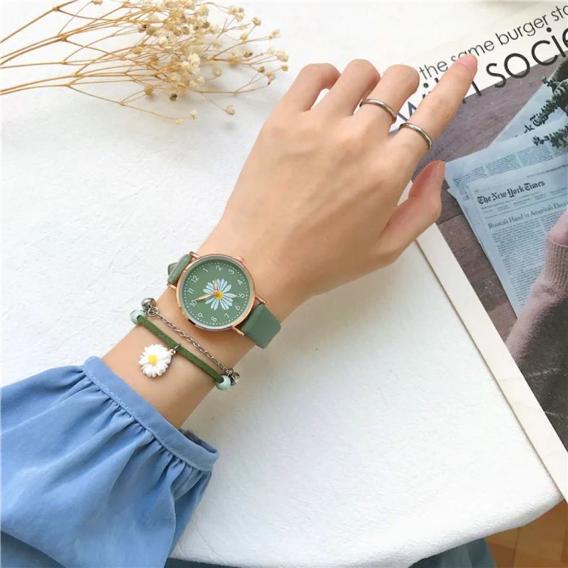 Daisy Dial Leather Watch