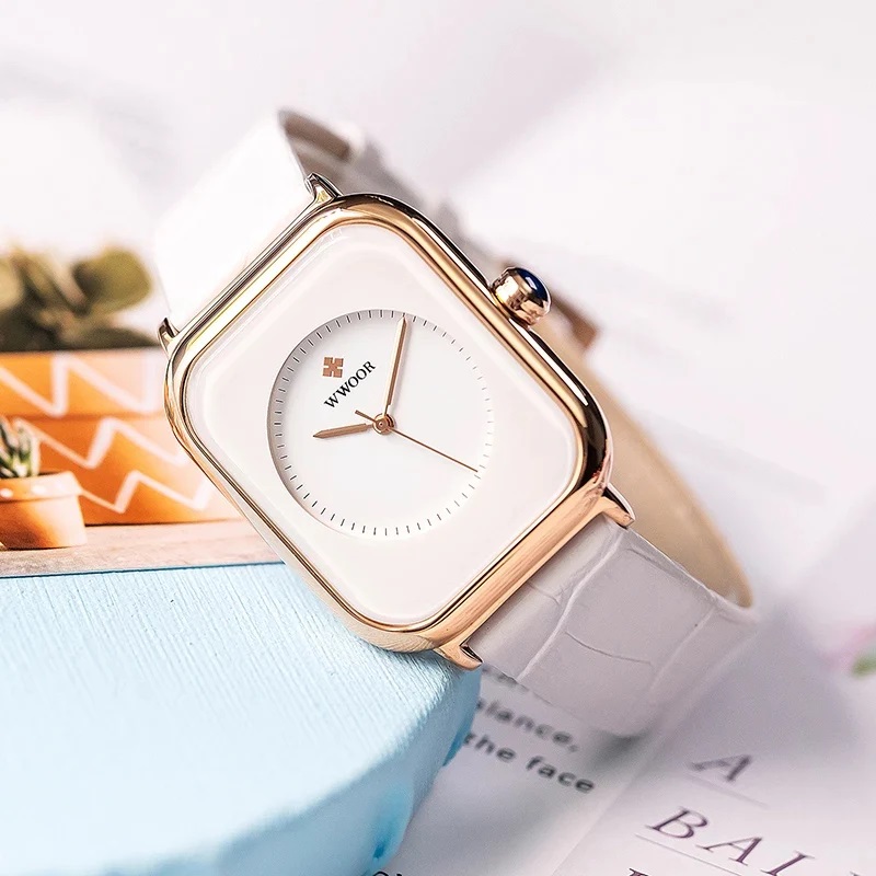 Delilah White Leather Watch