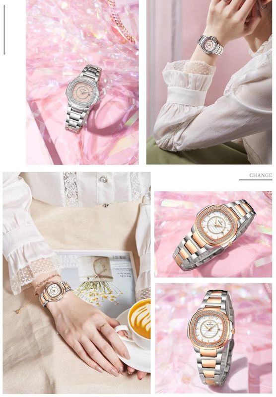 White Pink Dual Tone Watch