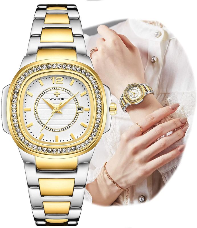 White Pink Dual Tone Watch