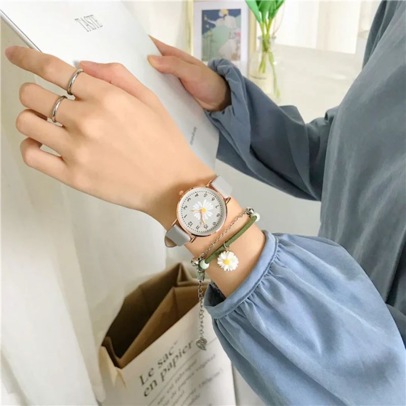 Daisy Dial Leather Watch