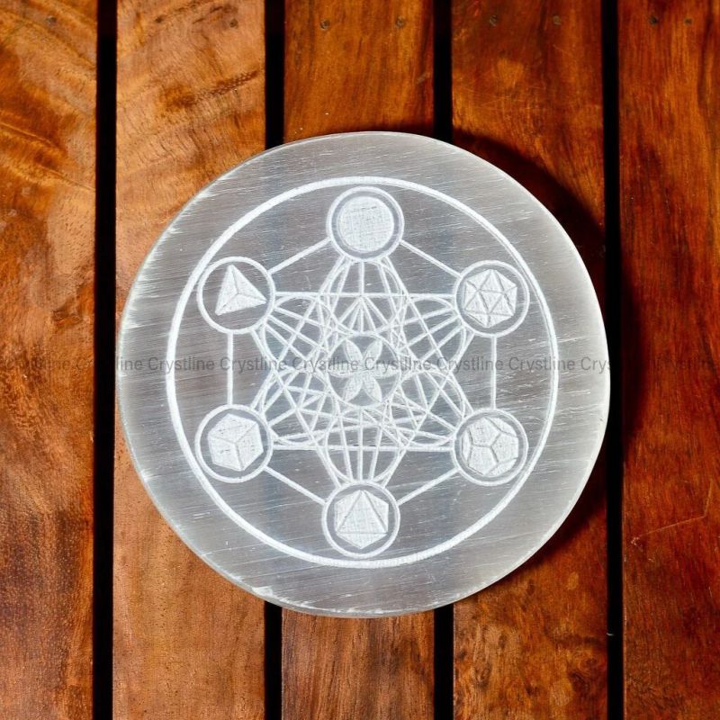 Selenite Charging Plate Round Metatron