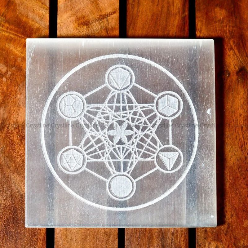 Selenite Charging Plate Square Metatron