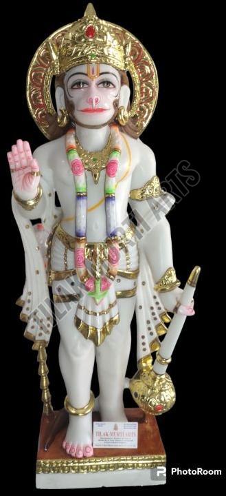 Pure White Marble Hanuman Statue