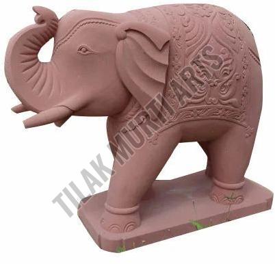 Red Elephant Marble Statue