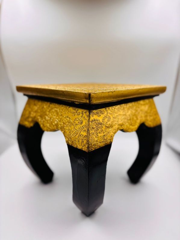 Wooden Brass Fitted Chowki 10x10 Opm