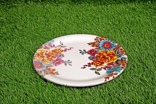 Melamine Designer Flower Printed Plate Set