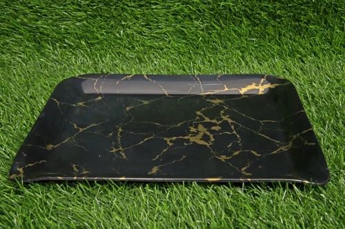 Melamine Black Printed Tray