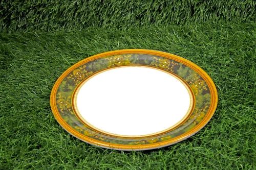 Melamine Green Round Printed Dinner Plate