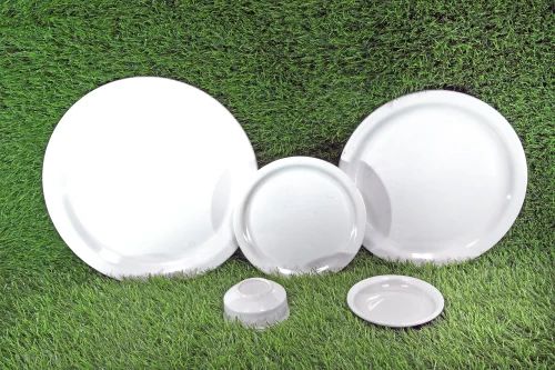 Melamine Plain White Plate Set