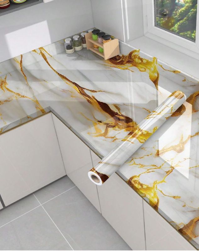 White Golden Wallpaper Sticker 60*200 Cm