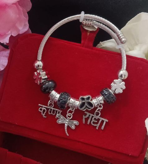 Silver Plated Radha Krishna Bracelet