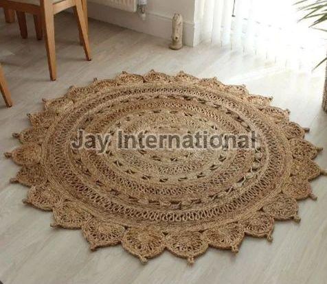 Hand Knotted Designer Jute Rug