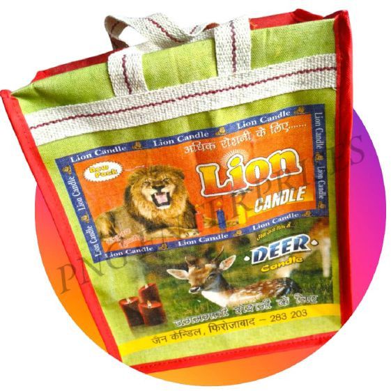 Lion and Deer Candle Canvas Packaging Bag