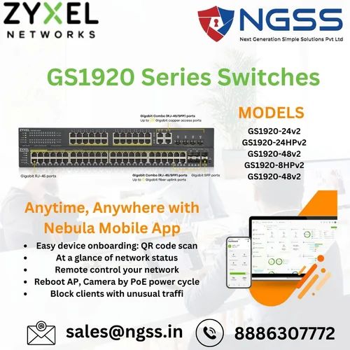 Zyxel GS1920-48HP 48-Port GbE Smart Managed POE Switch