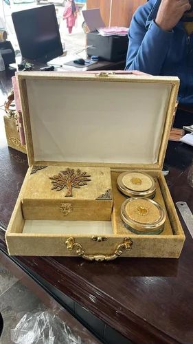 12x12x3 Inch MDF Golden Wedding Invitation Box