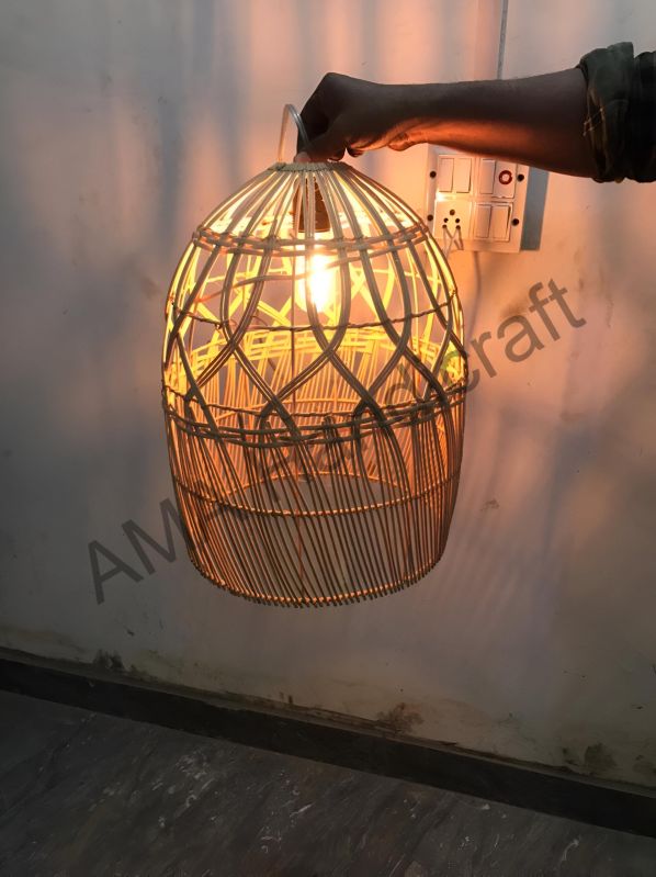 Oval Shape Rattan Pendant Dome Hanging Lamp