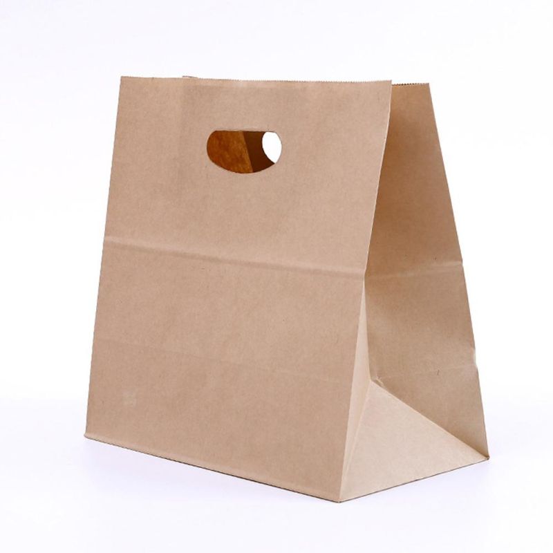 Brown Kraft Paper Bag With D-cut Handle