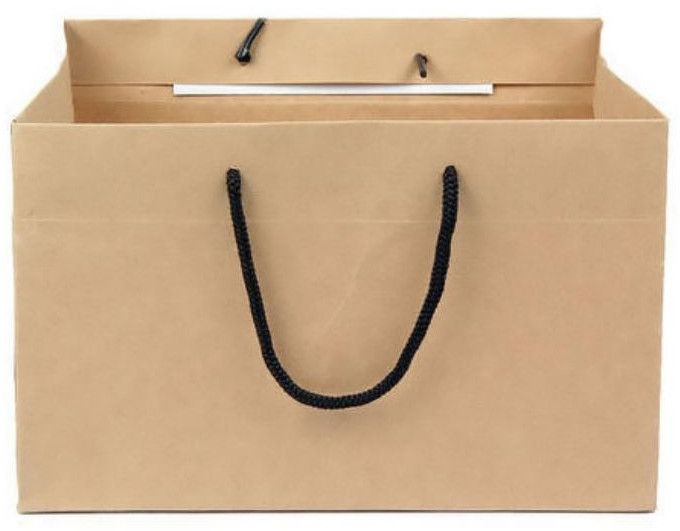 Brown Kraft Paper Basket Bags With Cotton Rope Handle