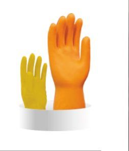 Orange and Yellow  Leefist Hand Care Industrial Rubber Glove