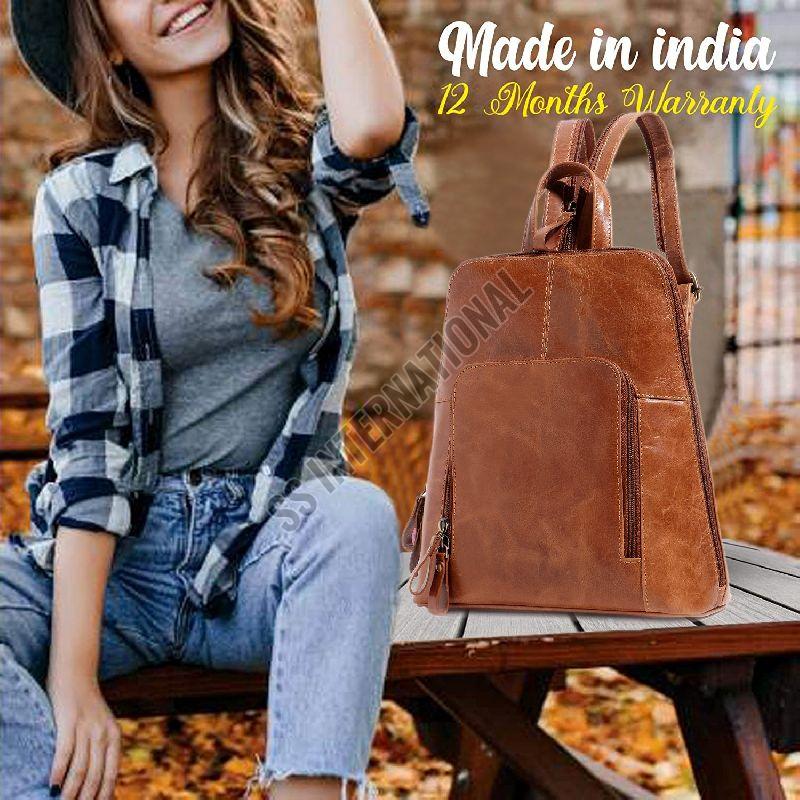 Ladies Tan Backpack Bag