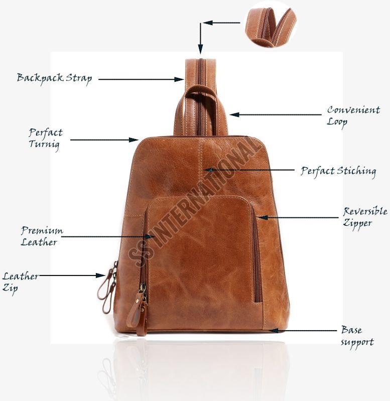 Ladies Tan Backpack Bag