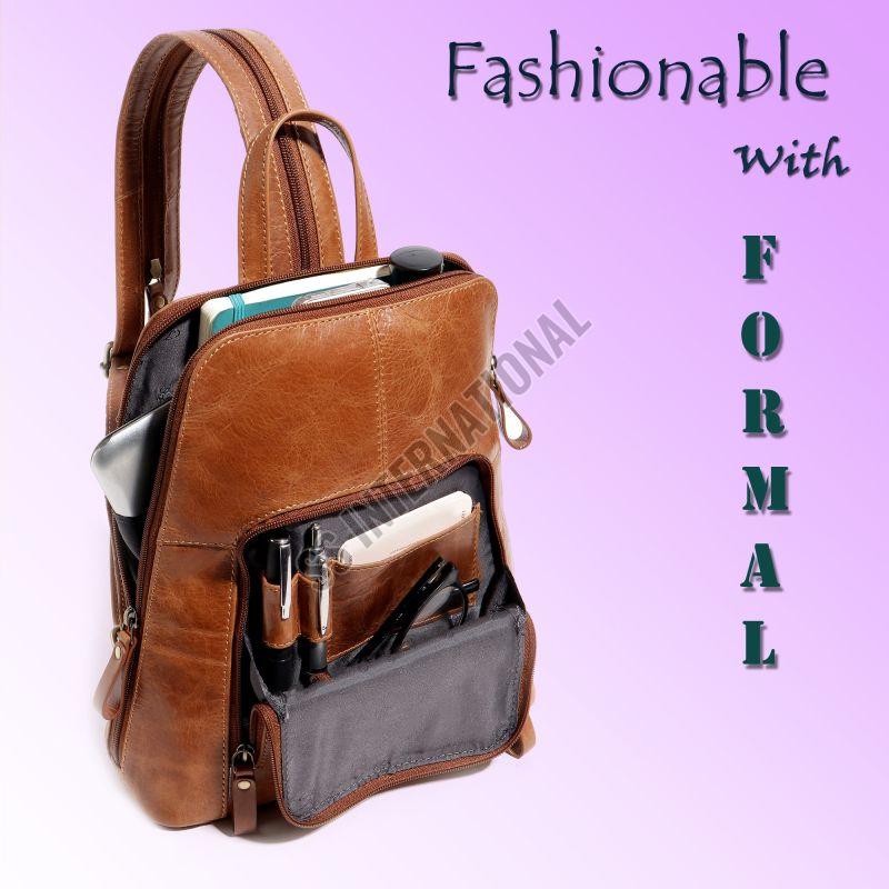 Ladies Tan Backpack Bag