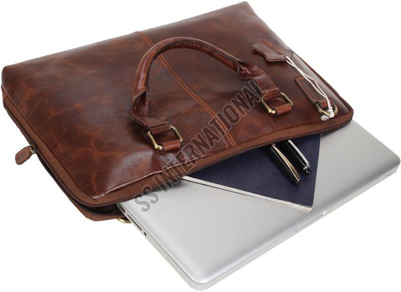 CL-107 BRN Leather Laptop Bags