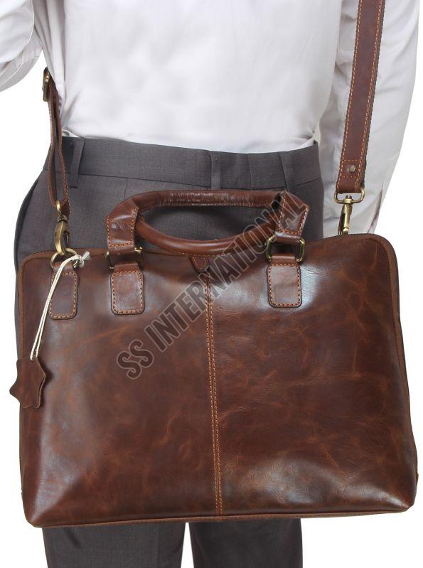 CL-107 BRN Leather Laptop Bags