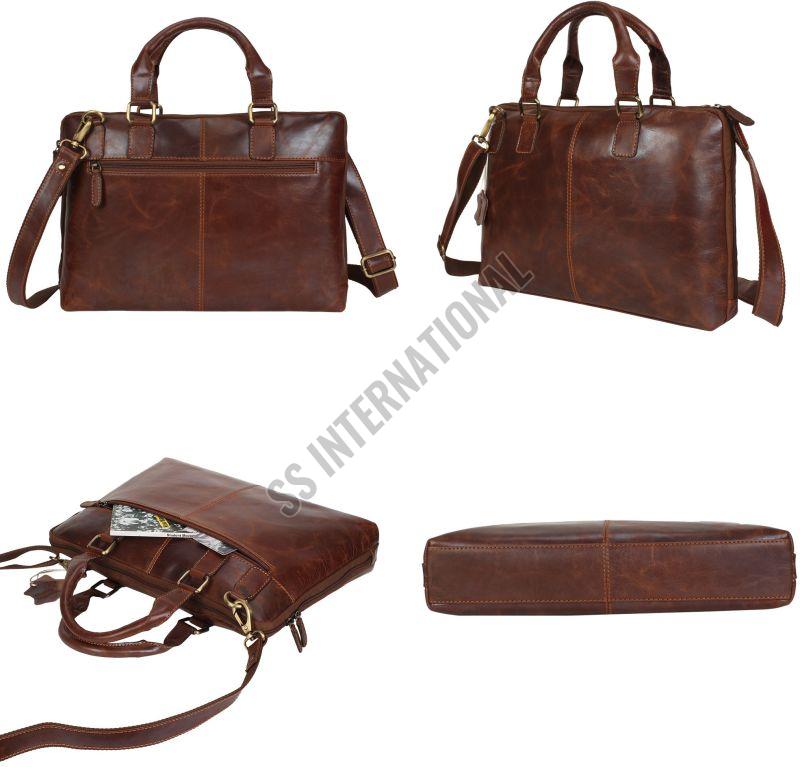 CL-107 BRN Leather Laptop Bags