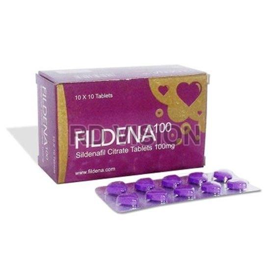 Fildena 100mg Tablets, for Erectile Dysfunction, Packaging Type : Blister