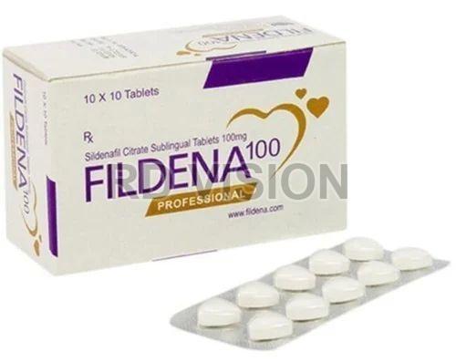 Fildena Professional 100mg Tablets, for Erectile Dysfunction, Packaging Type : Blister