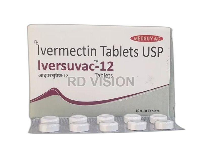 Iversuvac 12mg Tablets, for Skin, Eyes, Medicine Type : Allopathic