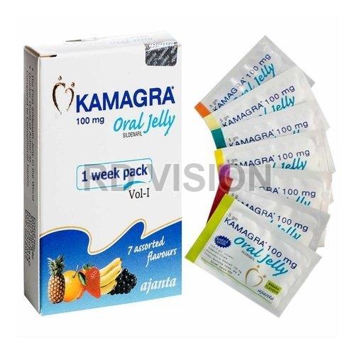 Kamagra Oral Jelly, for Erectile Dysfunction, Packaging Size : 7x5gm Sachet