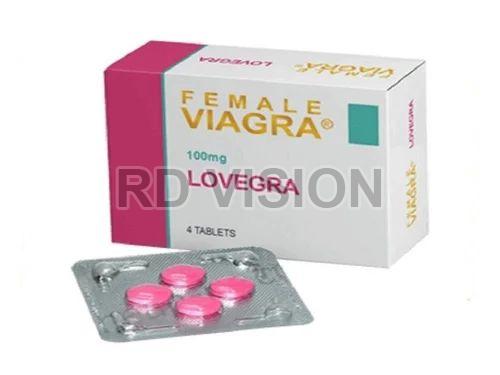Lovegra 100mg Tablets, for Erectile Dysfunction, Packaging Type : Blister