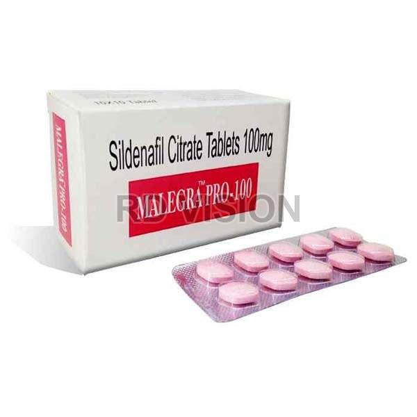 Malegra Pro 100mg Tablets, for Erectile Dysfunction, Composition : Sildenafil Citrate