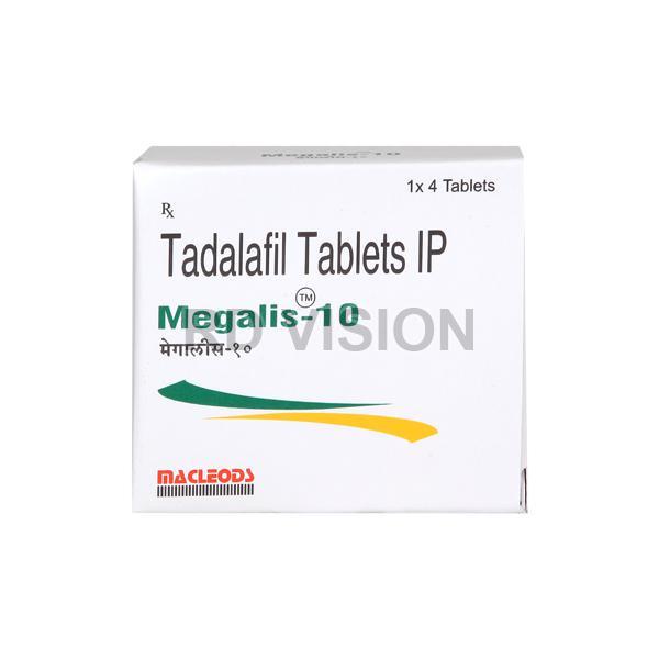 Megalis 10mg Tablets, for Erectile Dysfunction, Composition : Tadalafil