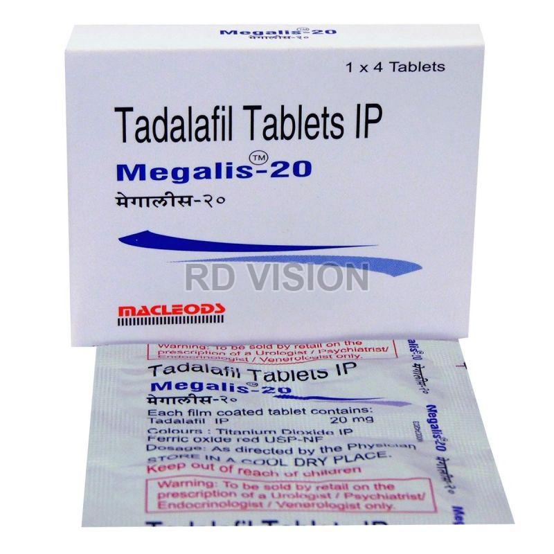 Megalis 20mg Tablets, for Erectile Dysfunction, Composition : Tadalafil