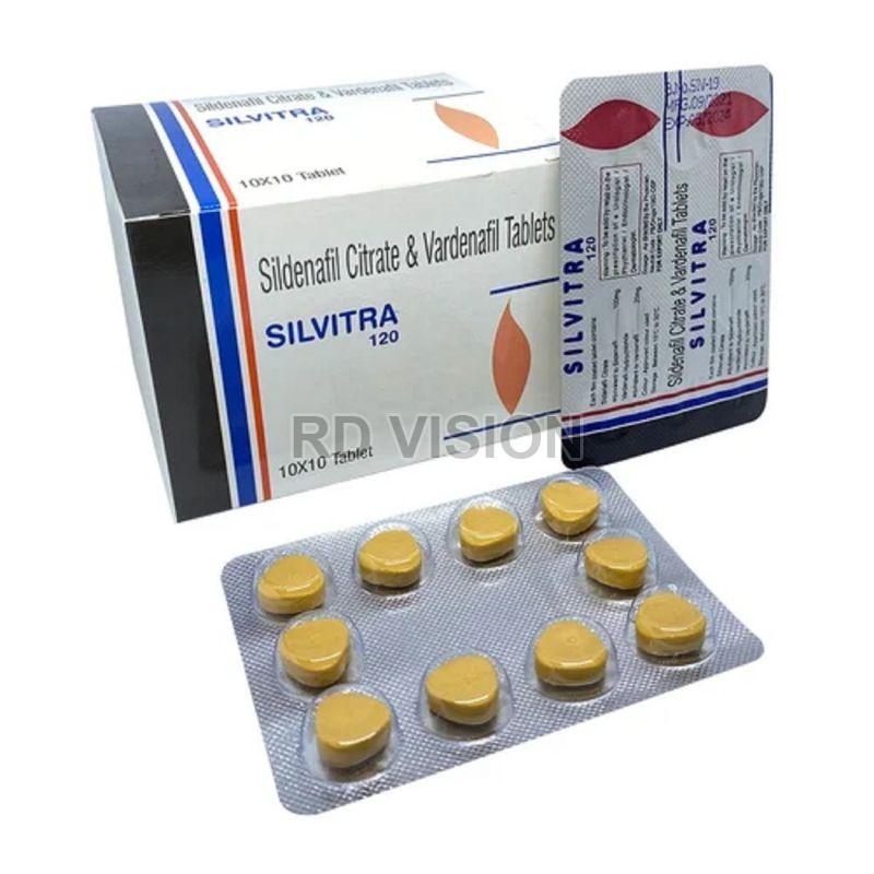 Silvitra 120mg Tablets, for Erectile Dysfunction, Packaging Type : Blister