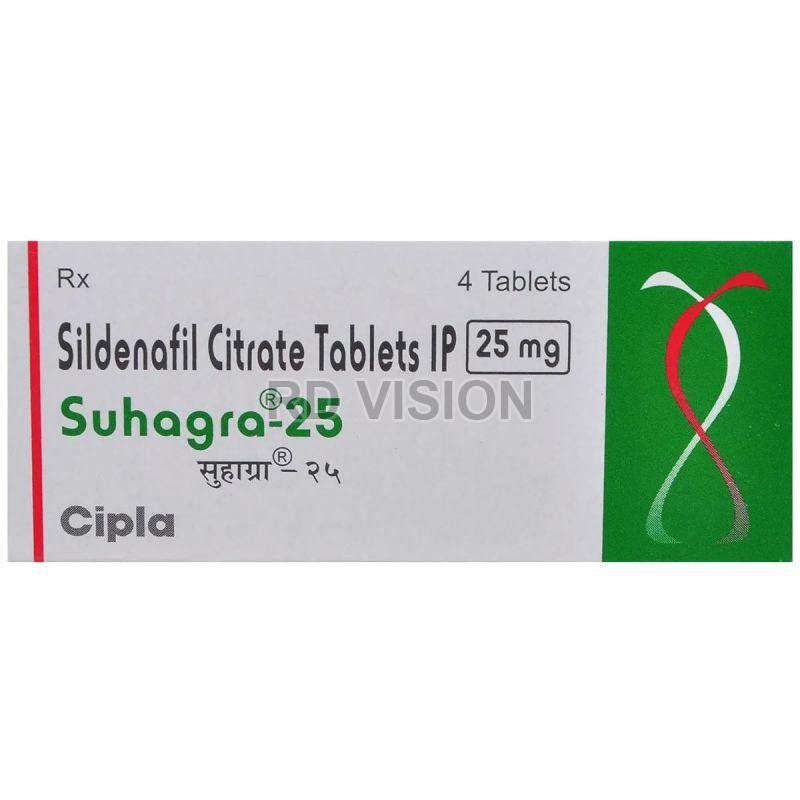 Suhagra 25mg Tablets, for Erectile Dysfunction, Packaging Type : Blister