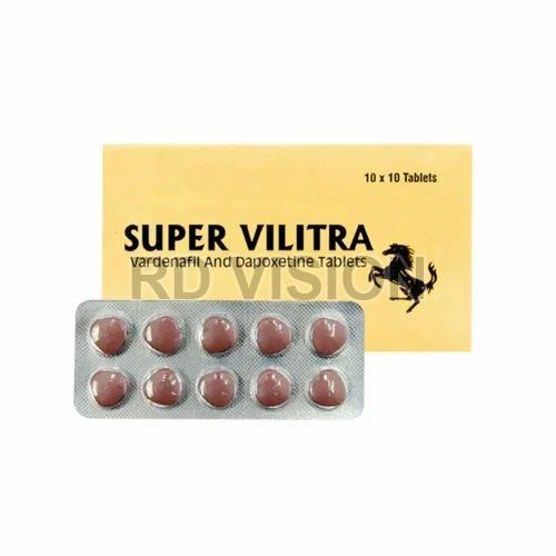 Super Vilitra Tablets, for Erectile Dysfunction, Packaging Type : Blister