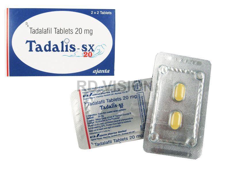 Tadalis-SX 20mg Tablets, for Erectile Dysfunction, Medicine Type : Allopathic