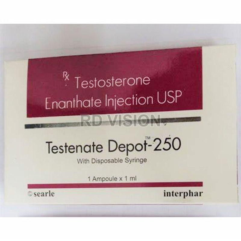 Testenate Depot 250mg Injection, Packaging Size : 10x1 Ampoule x1ml