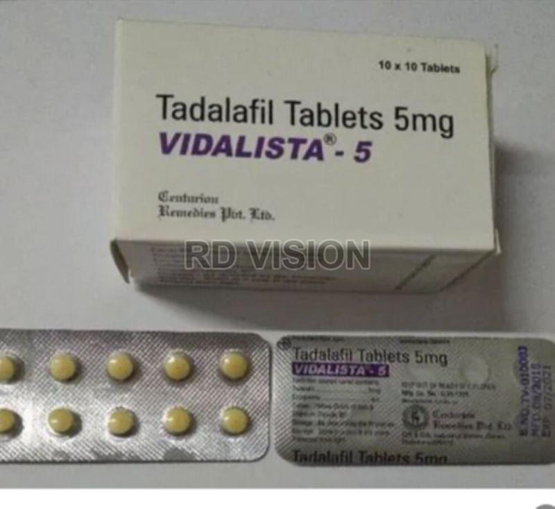 Vidalista 5mg Tablets, for Erectile Dysfunction, Packaging Type : Blister